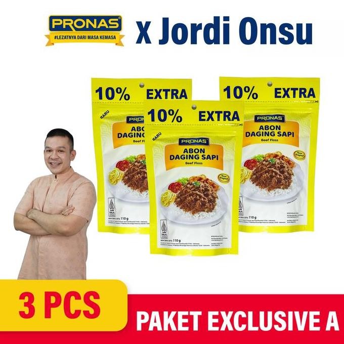 

[Exlusive Jordi Onsu] PRONAS Paket Special Abon Sapi Original 100 g (Bundling 3pcs)