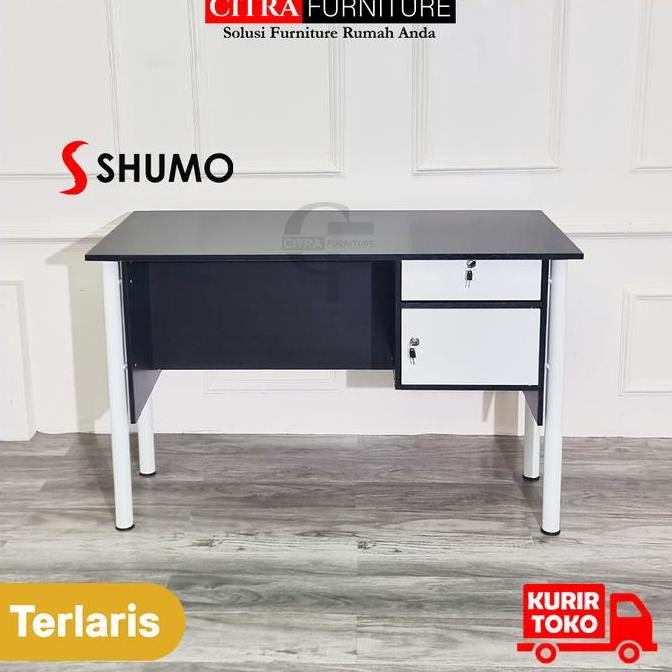 Shumo Meja Tulis Kantor Kaki Besi Bulat N Houston Series | Meja Kerja Belajar Komputer