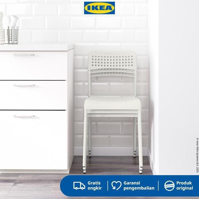 Ikea Adde Kursi Minimalis Dengan Sandaran Punggung - Putih