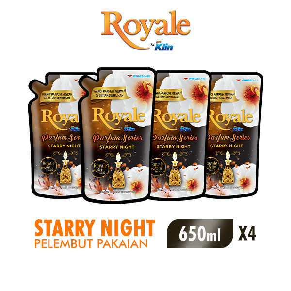 Royale Parfum Series Pelembut dan Pewangi Pakaian White Starry Night 650 ml x4