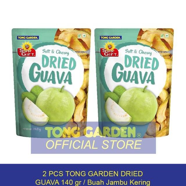 

2 Pcs Tong Garden Buah Jambu Kering Sun Gift Tong Garden Dried Fruit Guava 140G