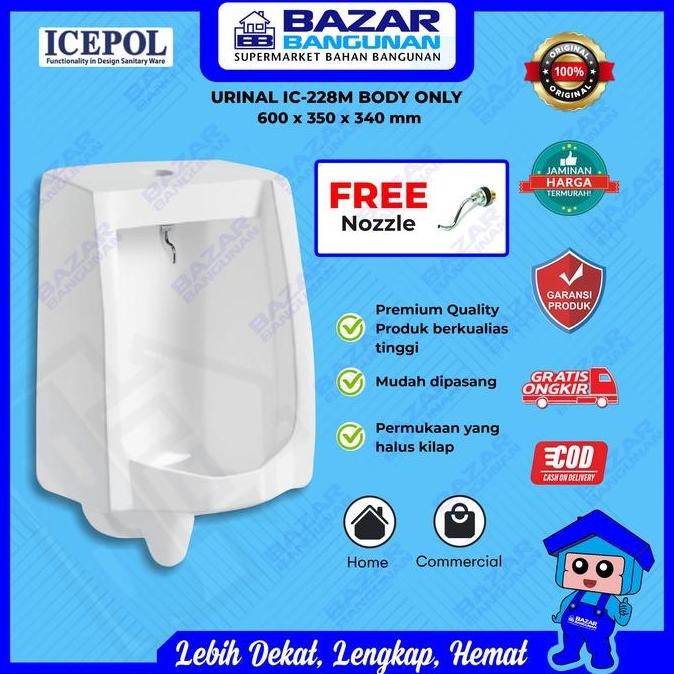 Icepol - Urinal Urinoir Closet Kloset Toilet Pria Berdiri Muslim Ic 228 M Ic228M Putih Toto Oulu
