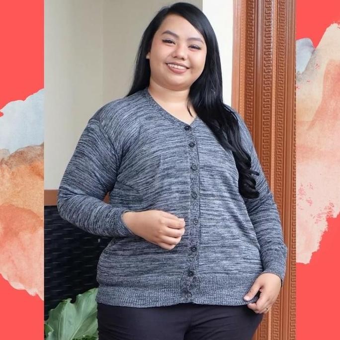 Murah Cardigan Rajut Wanita Super Jumbo Ld 120-130