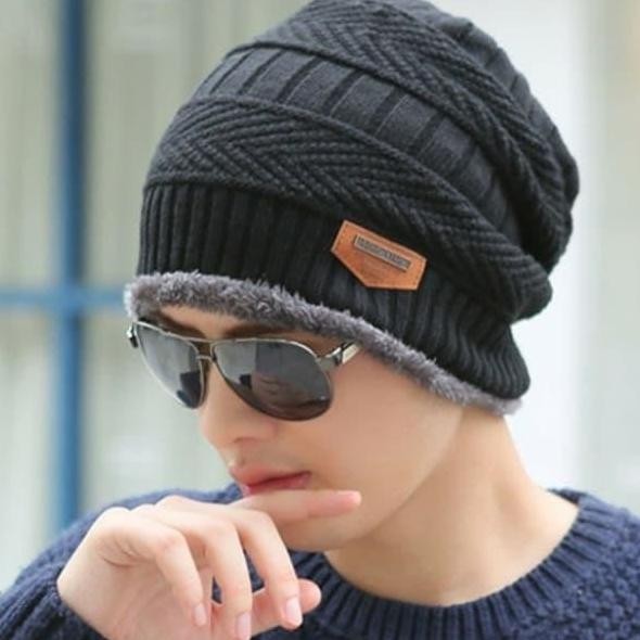 Topi Kupluk Dewasa Topi Rajut Musim Dingin Topi Kupluk Pria