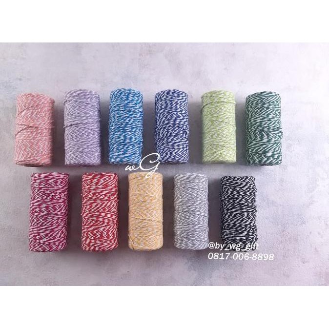 

Baru Pita Tali Katun Warna Campur Lebar 2mm Panjang 100 Meter - Dekorasi Rustic