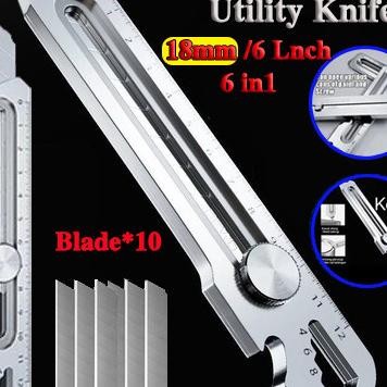 

Cod24 Hours Dery 6In1 Cutter 18Mm Cutter Besi Stainless Besar 10Pc Set Cutter Pemotong Kertas