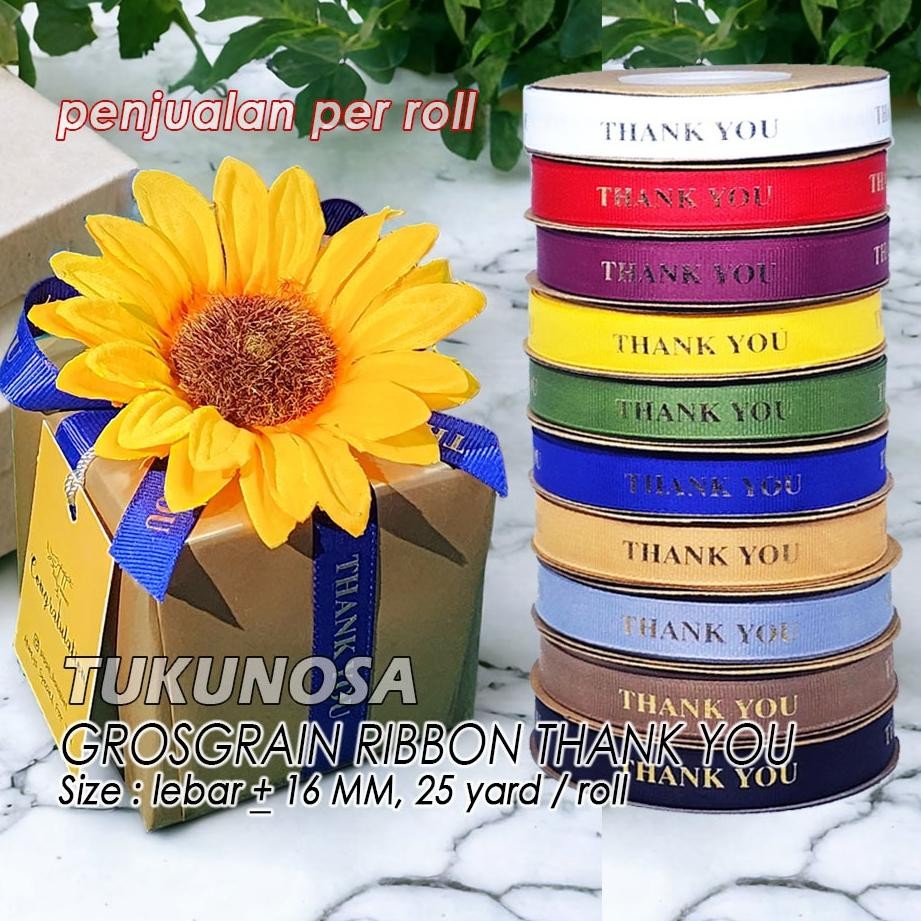 

PERROLL GROSGRAIN RIBBON THANK YOU 16 MM PITA HAMPERS PITA KADO BUKET GROSGRAIN 1,6 CM aSt