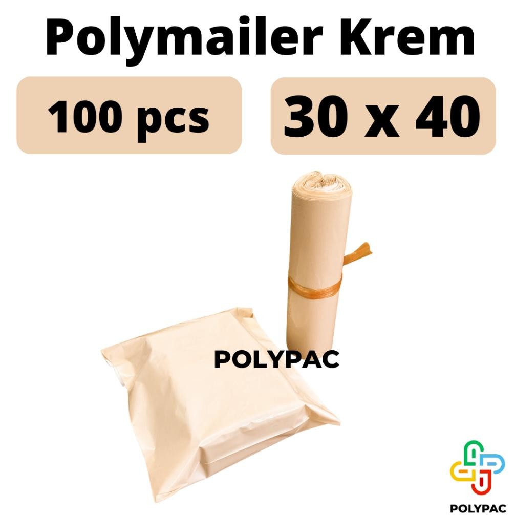 

Polymailer NUDE PEACH / BEIGE / KREM [30x40] isi 100 pcs - Polymailer Lem Warna Beige / Krem / Cream aSt