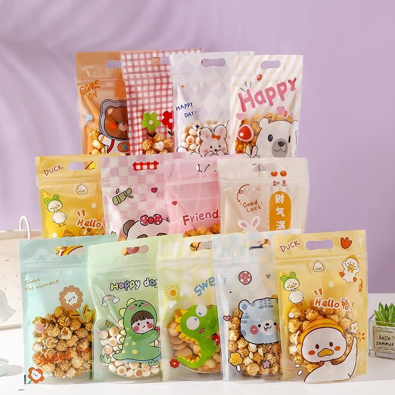 

( 50 LEMBAR) PLASTIK ZIPPER ZIPLOK STANDING MOTIF KARTUN AESTHETIC / PLASTIK KEMASAN COOKIES / SNACK / PLASTIK KLIP MAKANAN aSt