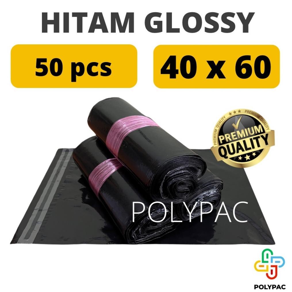 

Polymailer HITAM GLOSSY [40x60] isi 50 pc - Polymailer Hitam Premium aSt