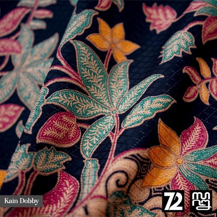 Kain Batik Premium Bahan Dobby Dobi Dobbi Dolbi Motif Parang Warna Merah Kuning Hitam 723493 Cap 72 