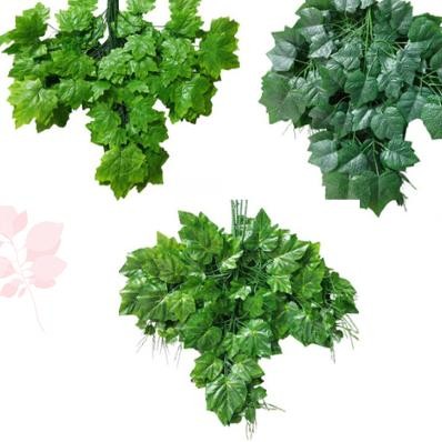 Daun Anggur Artificial Plastik Hijau Putih Gold 1 Lusin 12 Batang Dekorasi Wedding Cz011