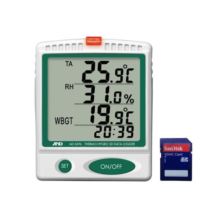 A&D THERMO HYGROMETER LOGGER AD 5696 AND SD DATA RECORDER