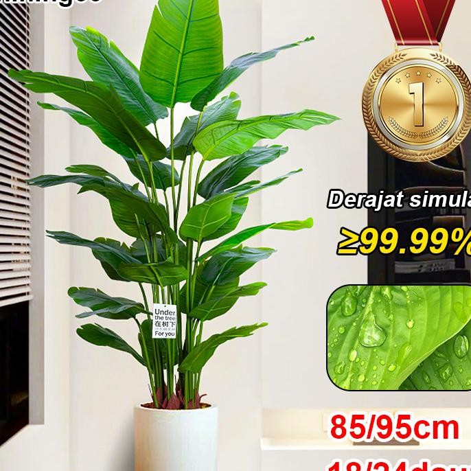 Daun Palem Plastik 8595Cm Pohon Pisang Dan Pot Daun Palem Jumbodaun Artificial Dan Daun Plastik Deko