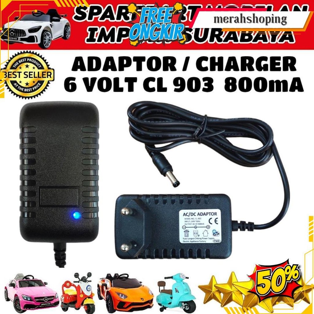 Adaptor Cl 903 Ac Dc 6V 800Ma Cassan Motor Vespa Scoopy Mickey Charger Motoran Mobilan Anak 6 Volt G
