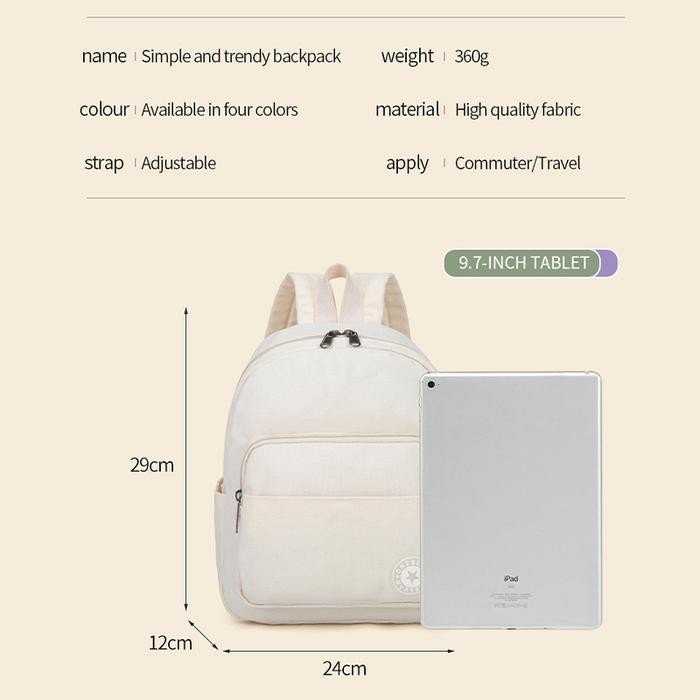UT OneBear Tas Ransel Mini Tas Sekolah Kanvas tas ransel sekolah cewek Portabel Tas Ransel Gaya Kore