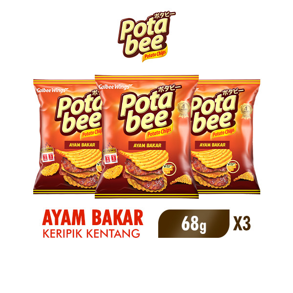

Potabee Keripik Kentang Ayam Bakar 68 gr x3