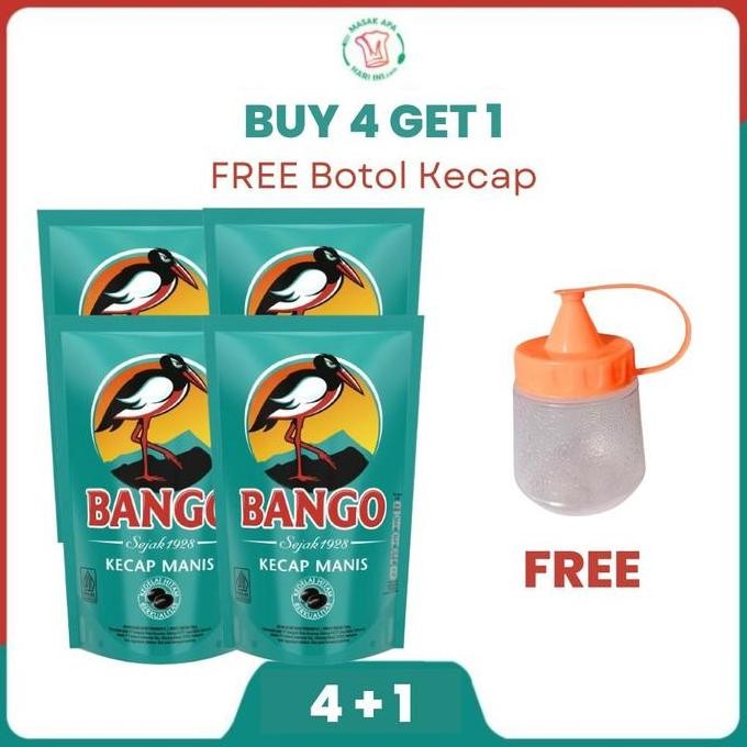 

Promo [Buy 4 Free Botol] Bango Kecap Manis 700G Pouch - Isi 4 + Free Kecap Botol