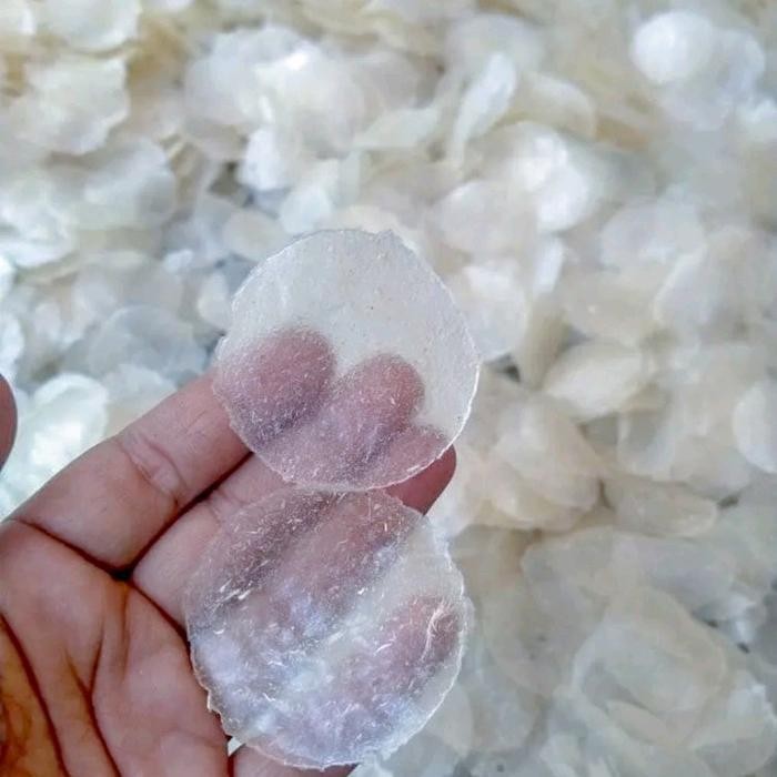 

CCF Keripik Kaca Mentah 1 kg bulat Super Tipis dan Putih Langsung Dari Produsen