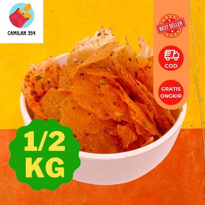 

CCF Keripik Kaca Rasa Pedas Daun Jeruk - 500gr / Kripca Kirca Kripik Beling Renyah Gurih