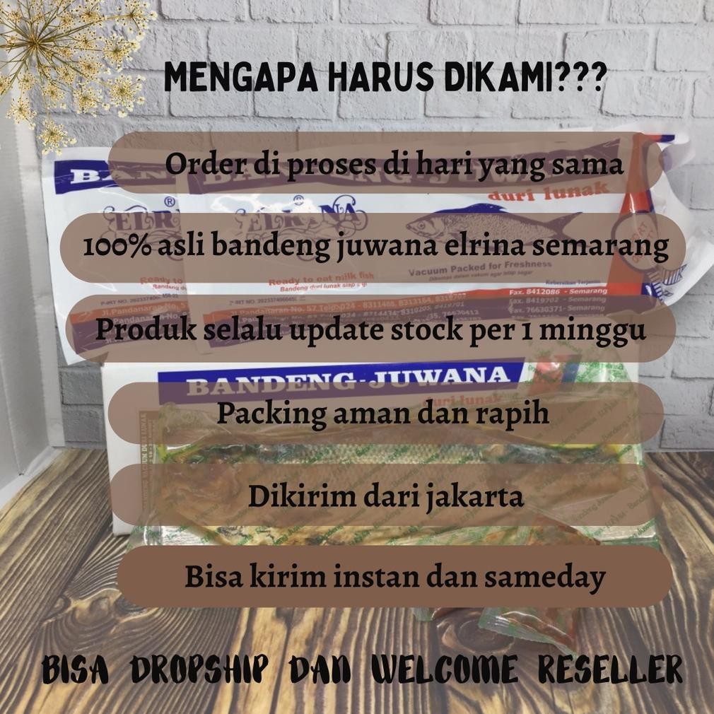 

Bandeng Juwana Elrina Presto Asli Semarang Ikan Vacuum Basah Special Daging Duri Tulang Lunak Terbaru