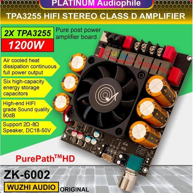 TPA3255 AMPLIFIER CLASS D STEREO HIFI HD SOUND HIGH POWER 600W+600W 1200W ORIGINAL ZK-6002 ORIGINAL 