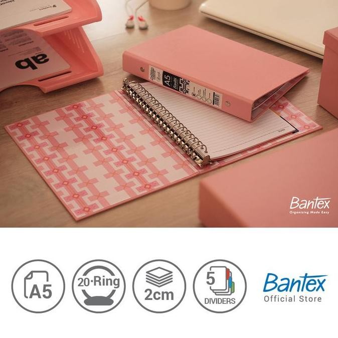 

Tersedia Bantex Binder A5 Batik Pink #1334 | Multiring 20 Ring | Buku Catatan Series Eksklusif