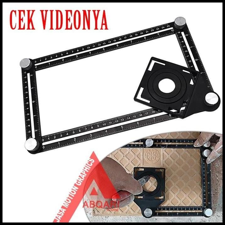 

penggaris template pelubang keramik granit marmer / Six Fold Ruler