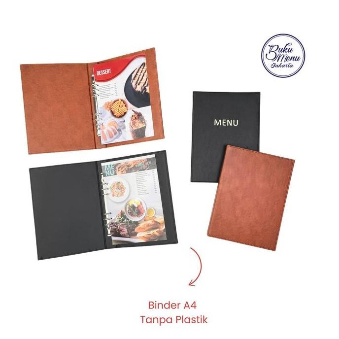 

Tersedia Buku Menu Kulit Premium Ring Binder 6 Lubang A4 Coklat Cafe Restoran