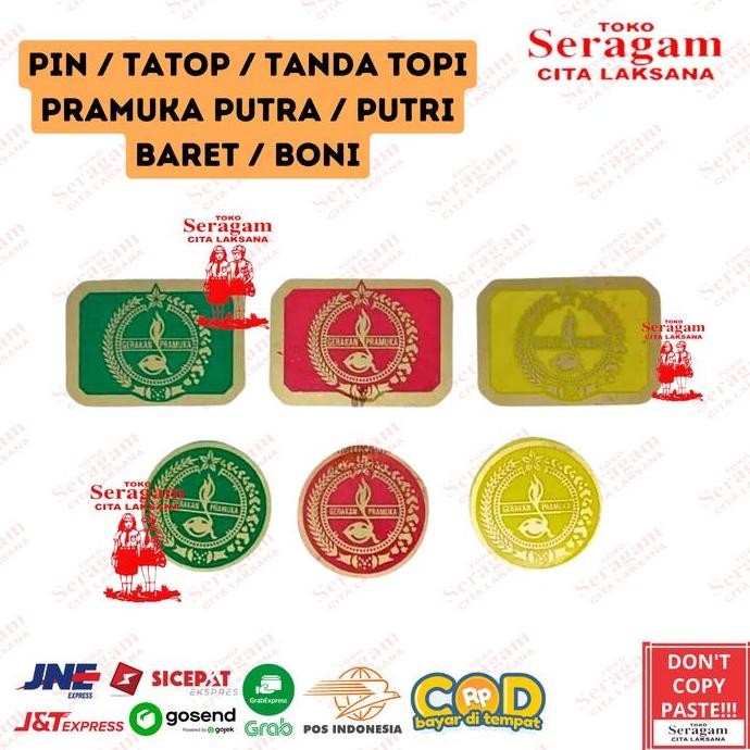 (Allthebest) PIN / EMBLEM / TATOP / TANDA TOPI PRAMUKA BARET / BONI