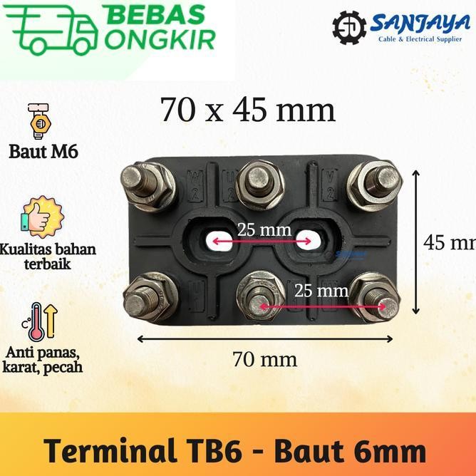 Tb 6Mm - Terminal Koneksi Elektro Dinamo Motor 70X45Mm