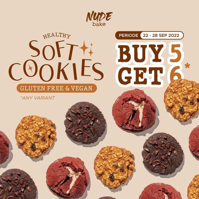 

Paket 6 Cookies NUDE Gluten Free & Vegan - Soft Cookies Coklat Sehat Stok Terbatas