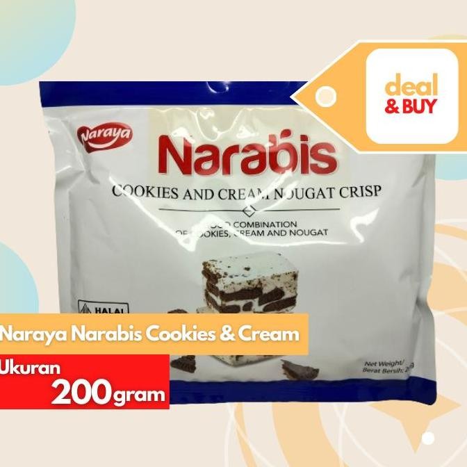 

Naraya Narabis Cookies and Cream Nougat Crisp 200g - Camilan Gurih Manis Stok Terbatas