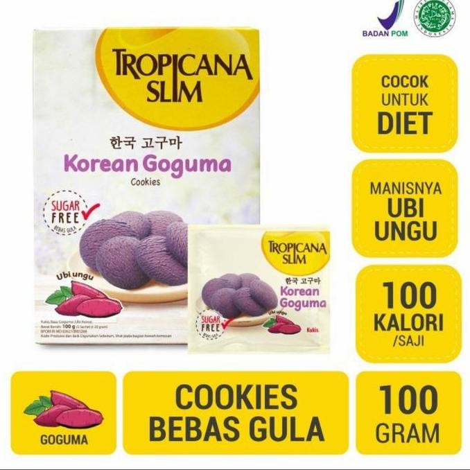 

Tropicana Slim Korean Goguma Cookies 100gr Sugar Free Snack Ubi Ungu Stok Terbatas