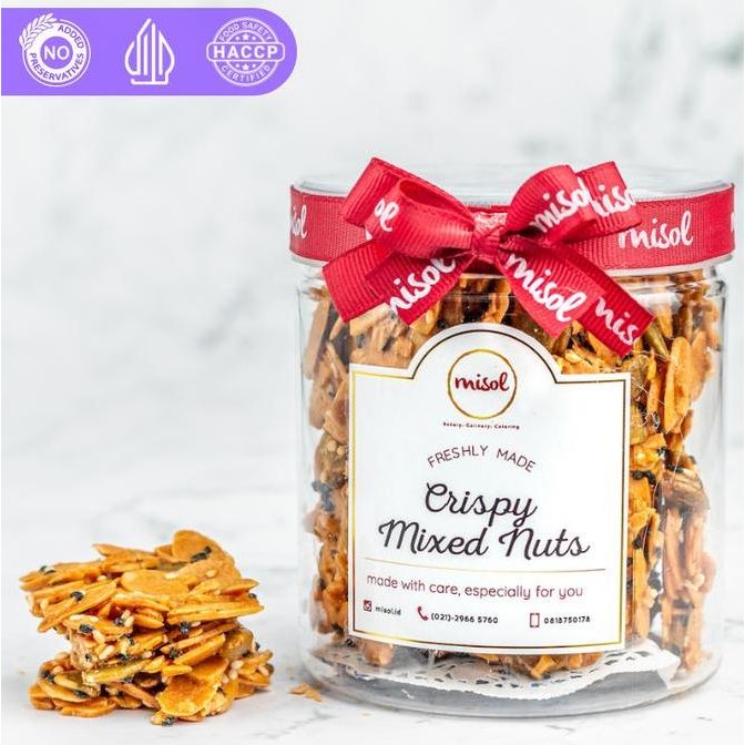 

MISOL Crispy Mixed Nuts Cookies - Kue Premium Campur Kacang Toples Bulat Stok Terbatas