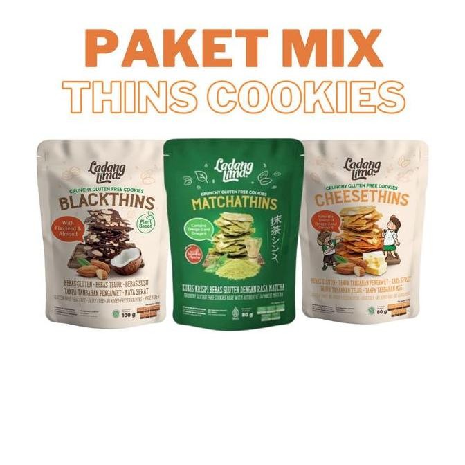 

Paket Mix Ladang Lima Cookies - Blackthins Cheesethins Matchathins Stok Terbatas