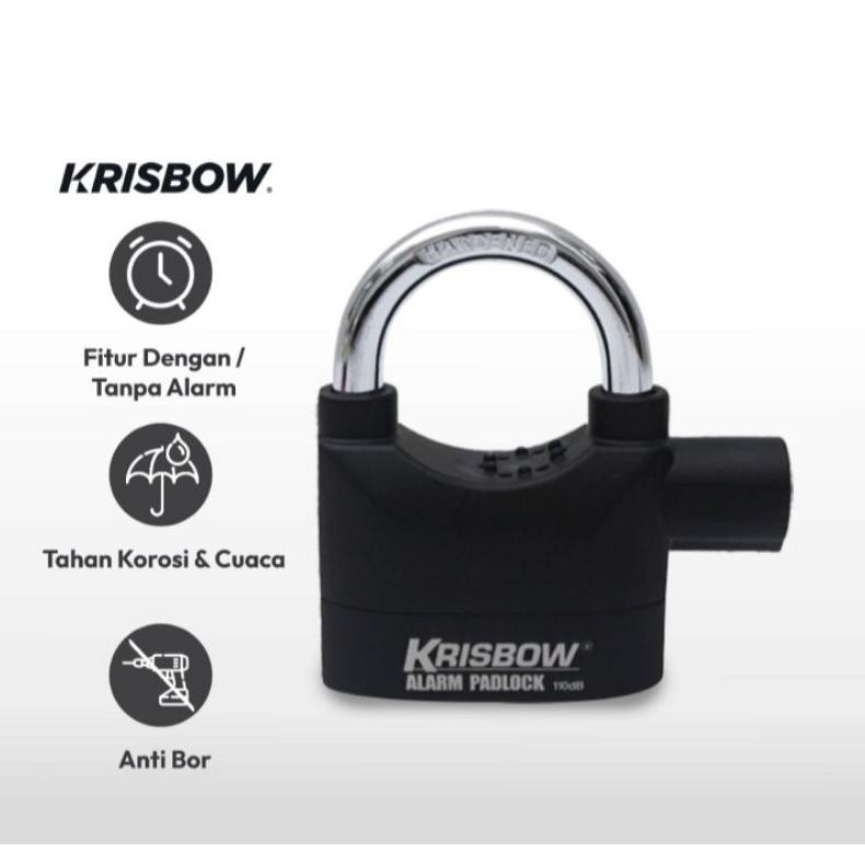 Gembok Alarm Anti Maling Krisbow Alarm Padlock Gembok Motor Pagar