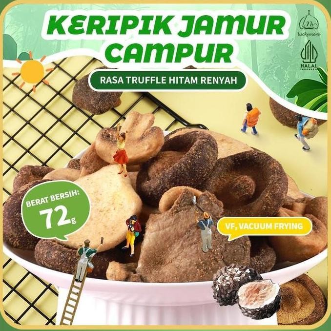

LuckymoreHalal Keripik Jamur Campur Rasa Truffle Hitam Renyah 72G | Cemilan Premium & Sehat Pasti Promo