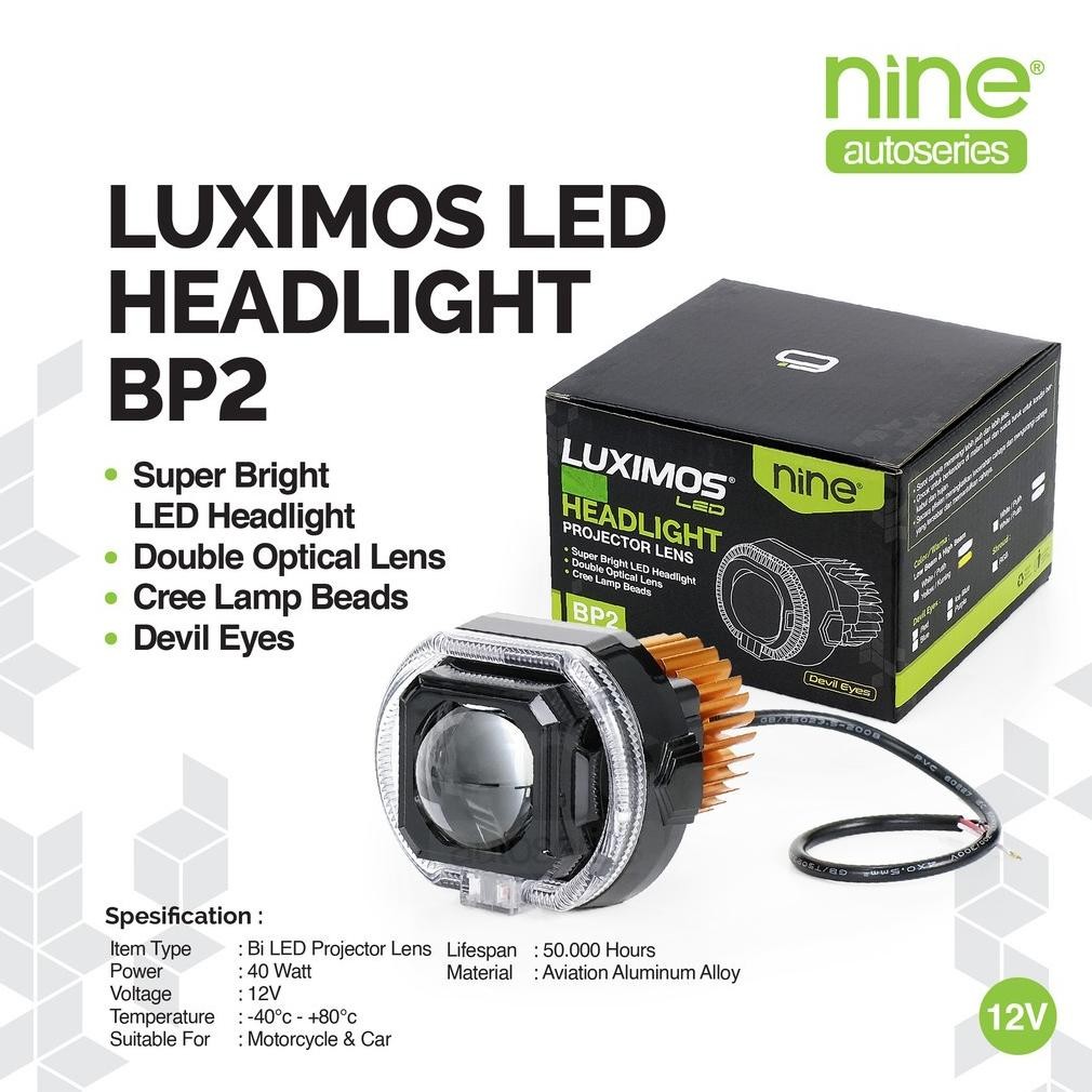 LUXIMOS BP2 Biled Projie 40W Lampu 3 Inch Kipas Pendingin Super Terang Shroud BP2