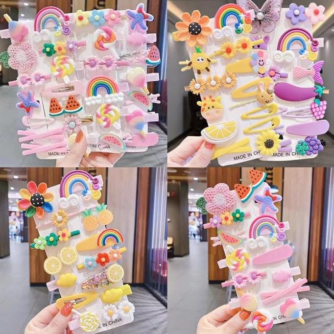 [Hinata] Jepit Rambut Anak Fashion Korea Set Jepit Rambut Kartun Jepit Rambut Murah Untuk Gadis - Sh