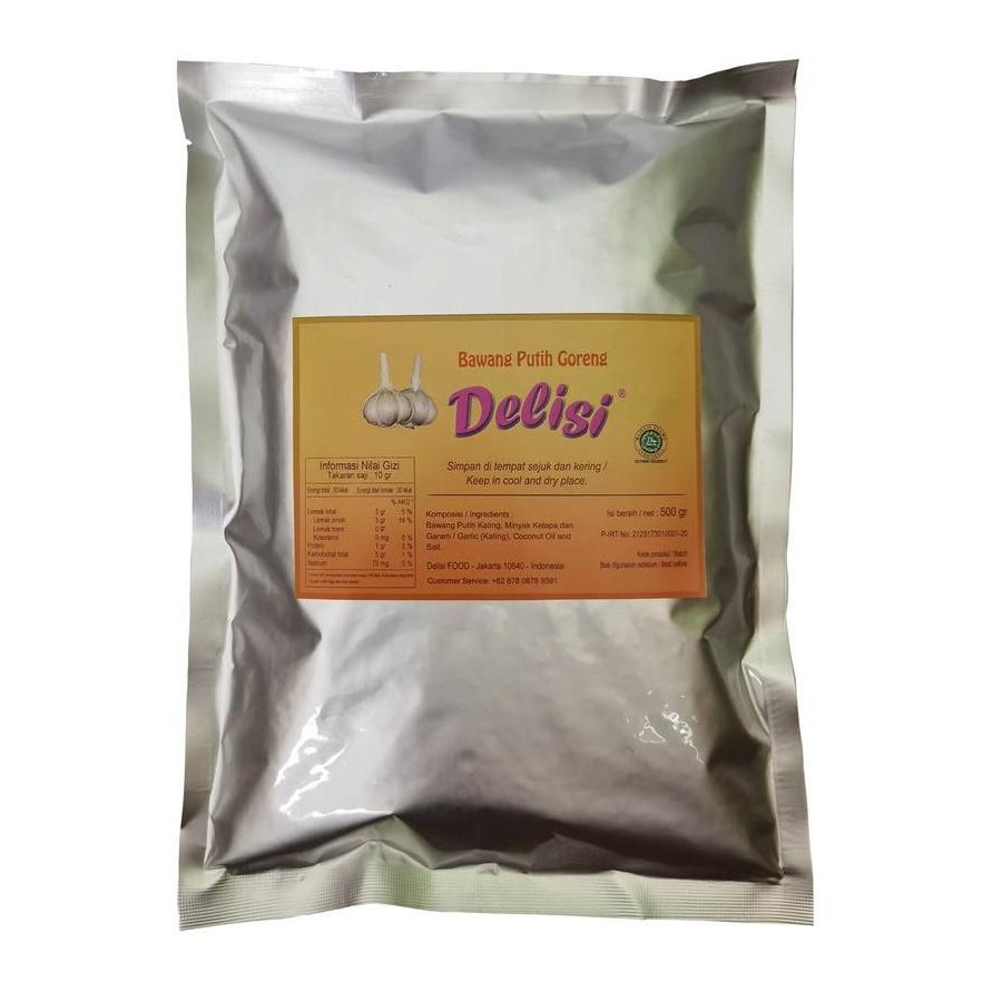 

Bawang Putih Goreng DELISI aluminium 500 gr - Halal - Fried Garlic ms