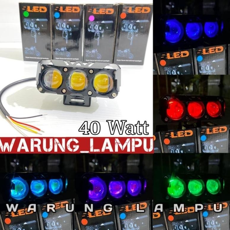 Lampu Tembak Laser 3 Mata D2 Devil 40Watt