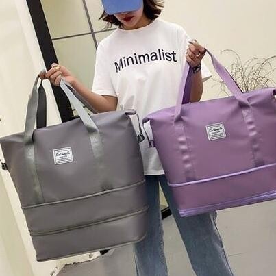 Foxexplorer Tas travel besar lipat hand carry anti air Travel fold bag Gym travel organizer bag