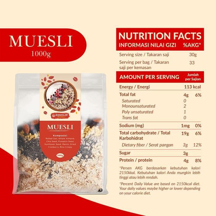 

Rps Muesli Fruit And Seed 1 Kg - Granolab Muesli