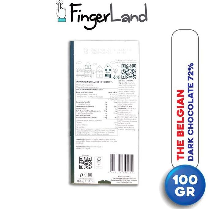 

RPS THE BELGIAN Dark Chocolate 72% 100 gram Cokelat Hitam