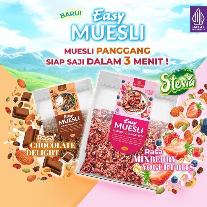 

Rps Easy Muesli Mix Berry Yogurt Bits Dan Chocolate Delight | Muesli Panggang Siap Makan - Granolab Muesli