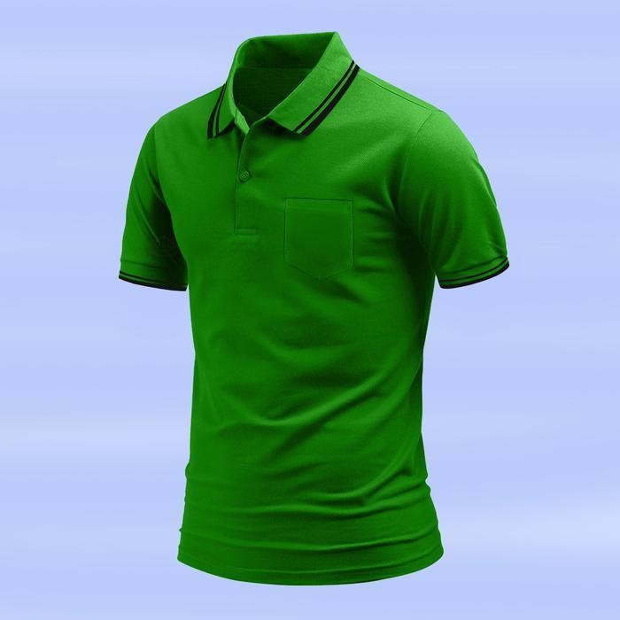 Ls Bkt Kaos Polo Dewasa Kerah Ada Saku Lengan Pendek Baju Polo Shirt Atasan Pria Katun Distro Hitam 