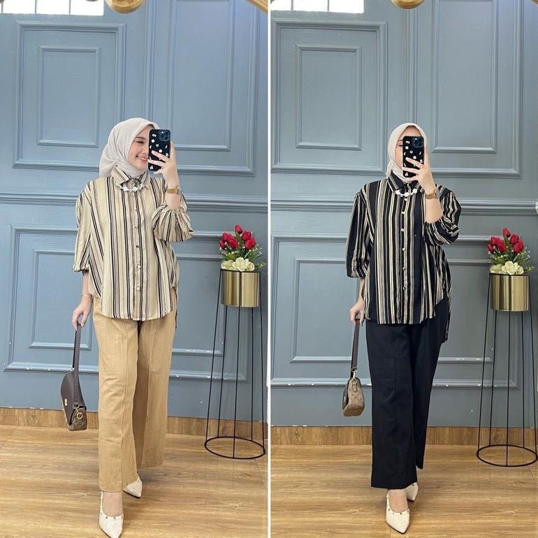 DS30 >> ONE SET MALIKA/SETELAN KATUN RAYON KOMBINASI CRINKLE