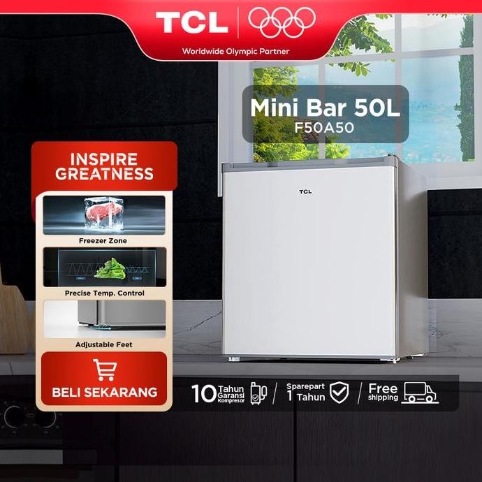 Promo TCL Kulkas Mini Bar (Refrigerator) - Kapasitas 47L - Freezer Zone - Adjustable Feet - Adjustab
