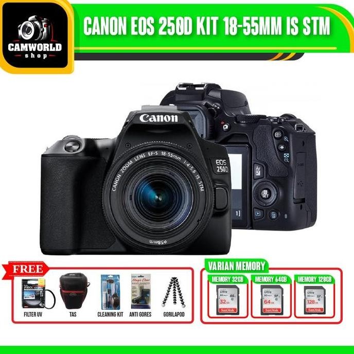 Promo CANON EOS 250D Kit 18-55mm IS STM Canon EOS 250D Kiy 18-55mm Camera DSLR COD